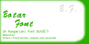 botar font business card